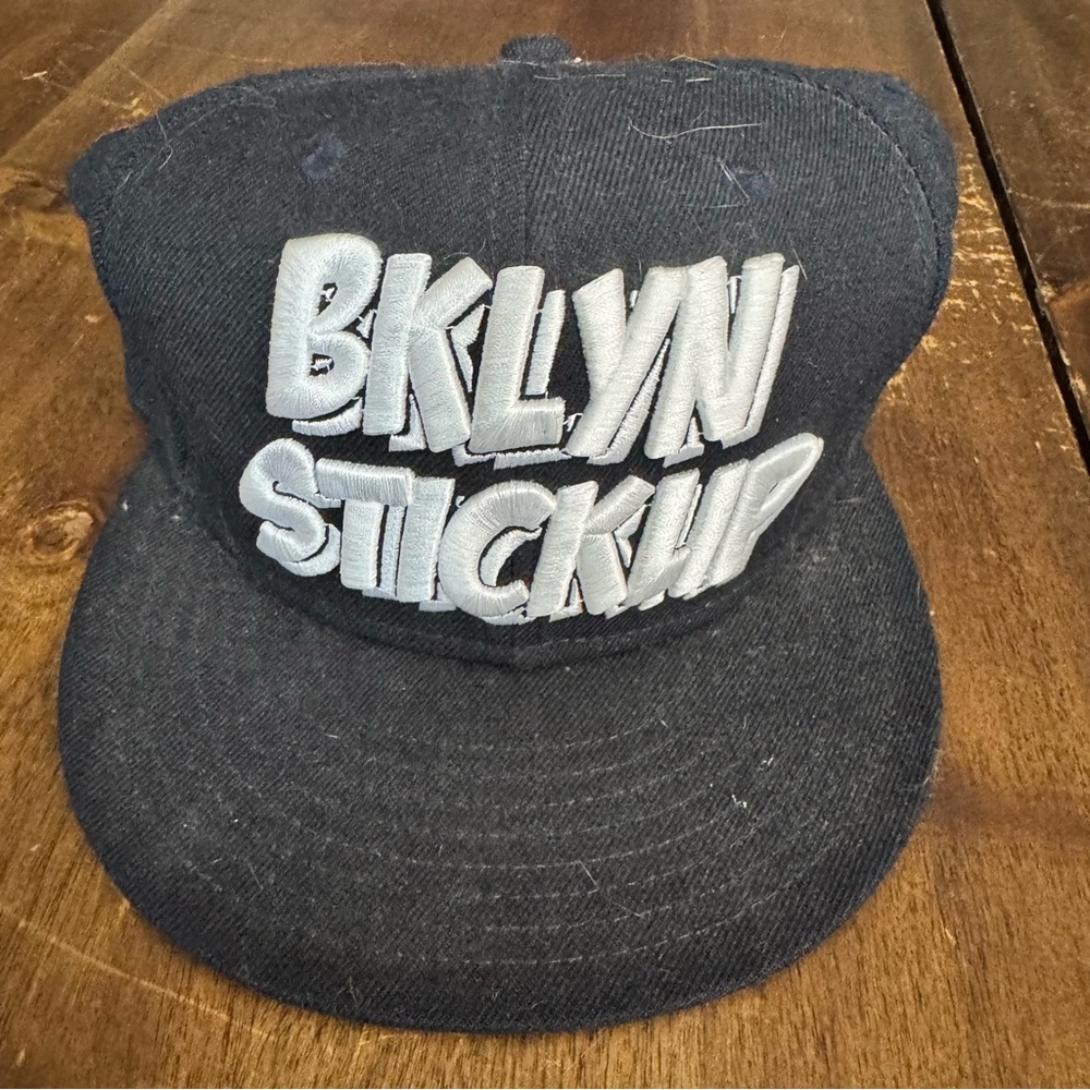 brooklyn stickup Adjustable hat. Black 3D Stitches